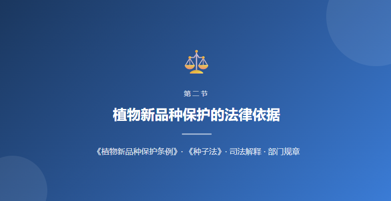 植物新品种保护的法律依据